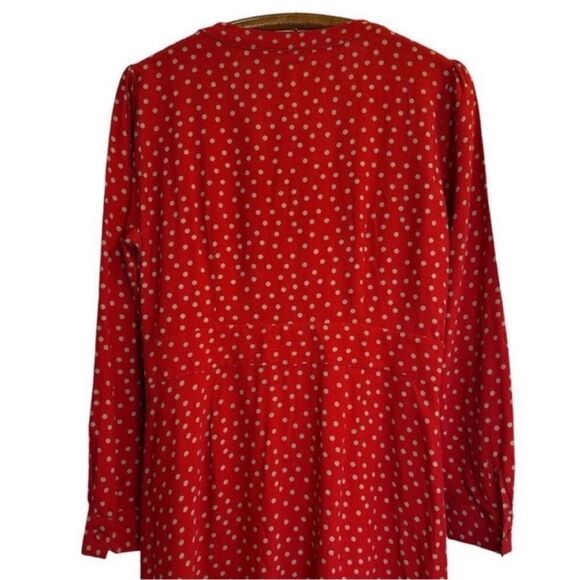 BODEN Elsie Button Red Polka Dot Poinsettia Midi Dress NWT - Picture 5 of 11
